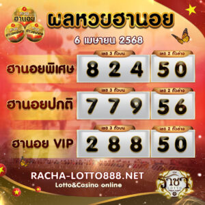 ผลหวยฮานอย 6 เมษายน 2568 rachalotto888
